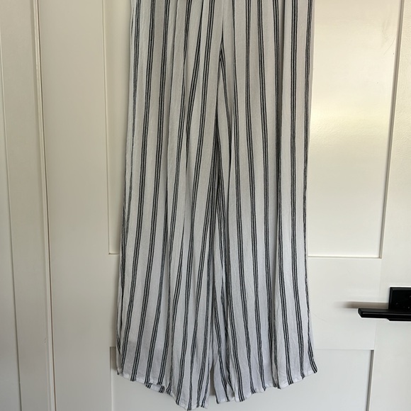 Hollister Blue & White Striped Wide-Leg Crepe Pants S - Picture 3 of 9